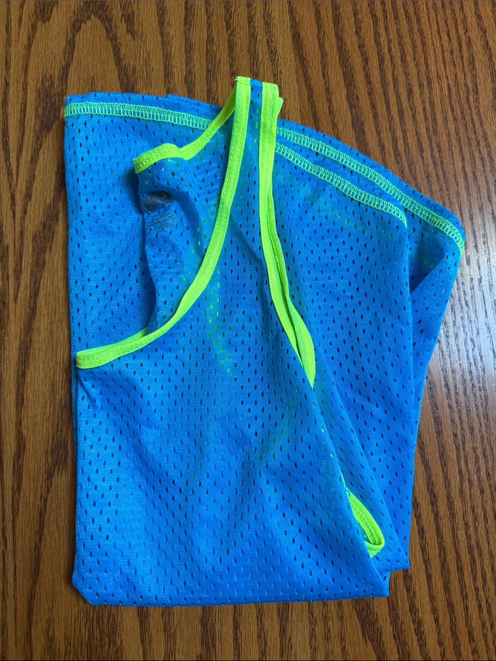 Soffe Blue Muscle Tee with Neon Green Trim
